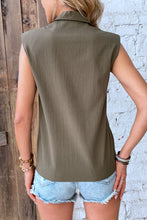 Load image into Gallery viewer, Collared Neck Sleeveless Shirt