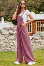 Load image into Gallery viewer, Wide Strap Square Neck Wide Leg Overalls