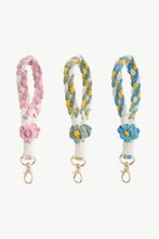 Load image into Gallery viewer, Floral Braided Wristlet Key Chain