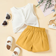 Load image into Gallery viewer, Kids Twist Front Waffle-Knit Tank and Shorts Set