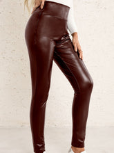 Load image into Gallery viewer, PU High Waist  Straight Pants