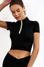 Load image into Gallery viewer, Half Zip Short Sleeve Sports Top