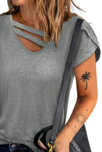 Load image into Gallery viewer, Strappy V-Neck Petal Sleeve Tee