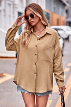 Load image into Gallery viewer, Textured Dropped Shoulder Longline Shirt