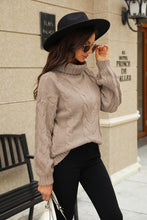 Load image into Gallery viewer, Cable-Knit Turtleneck Sweater