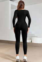 Load image into Gallery viewer, Ruched Square Neck Long Sleeve Active Jumpsuit
