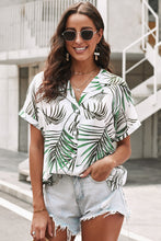 Load image into Gallery viewer, Botanical Print Button Front Lapel Collar Shirt