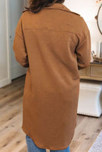 Load image into Gallery viewer, Texture Button Up Collared Neck Longline Shacket