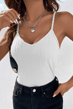 Load image into Gallery viewer, Beads Detail Spaghetti Straps Cable-Knit Cami