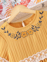 Load image into Gallery viewer, Lace Waistband Embroidery Round Neck Flounce Sleeve Dress