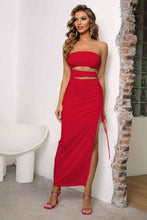 Load image into Gallery viewer, Cutout Strapless Split Dress