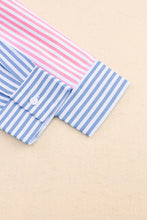 Load image into Gallery viewer, Striped Two-Tone Long Sleeve Shirt with Pocket