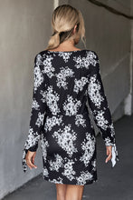 Load image into Gallery viewer, Floral Cutout Tie Cuff Mini Dress