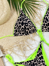 Load image into Gallery viewer, Leopard Print Halter Neck Tie Side Bikini Set