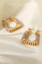 Load image into Gallery viewer, 18K Gold Plated Inlaid Cubic Zirconia Earrings