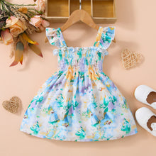 Load image into Gallery viewer, Baby Girl Floral Smocked Square Neck Dress