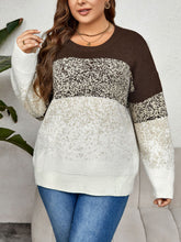 Load image into Gallery viewer, Plus Size Round Neck Long Sleeve Printed Sweater