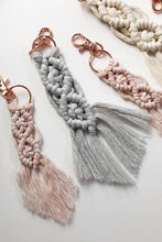 Load image into Gallery viewer, Assorted 4-Pack Macrame Fringe Keychain