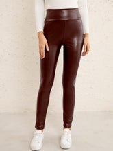 Load image into Gallery viewer, PU High Waist  Straight Pants