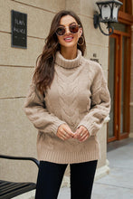 Load image into Gallery viewer, Cable-Knit Turtleneck Sweater