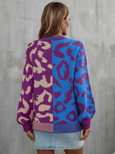 Load image into Gallery viewer, Leopard Round Neck Long Sleeve Sweater