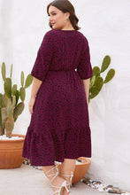 Load image into Gallery viewer, Plus Size Printed Surplice Ruffle Hem Dress