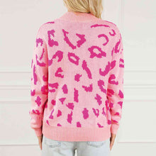 Load image into Gallery viewer, Leopard Round Neck Drop Shoulder Sweater
