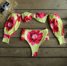 Load image into Gallery viewer, Hibiscus Babe Puff Sleeve Bikini