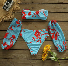 Load image into Gallery viewer, Coral Reef Puff Sleeve Bikini