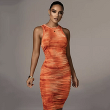Load image into Gallery viewer, Chantal Tie Dye High Neck Midi Dress