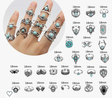 Load image into Gallery viewer, Iroquois Eagle Bohemian Stackable Knuckle Ring Set