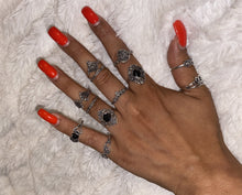 Load image into Gallery viewer, Lotus Flower Bomb Bohemian Stackable Knuckle Ring Set