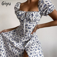 Load image into Gallery viewer, Giselle Floral Peasant Midi Dress