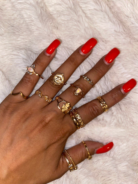 Blessed Be the Fruit Bohemian Stackable Knuckle Ring Set