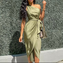 Load image into Gallery viewer, APHRODITE One Shoulder Ruffle Toga Dress