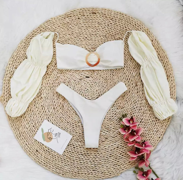 AMRA Rustic Puff Sleeve Bikini