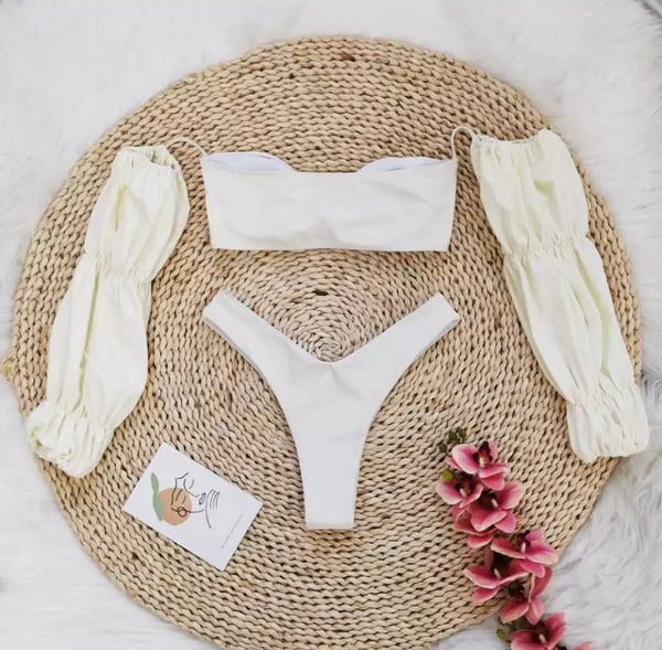 AMRA Rustic Puff Sleeve Bikini