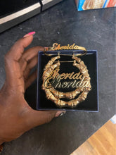 Load image into Gallery viewer, Custom Stainless Steel Bamboo Hoop Earrings