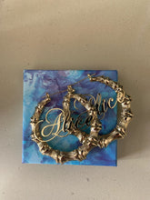 Load image into Gallery viewer, Custom Stainless Steel Bamboo Hoop Earrings